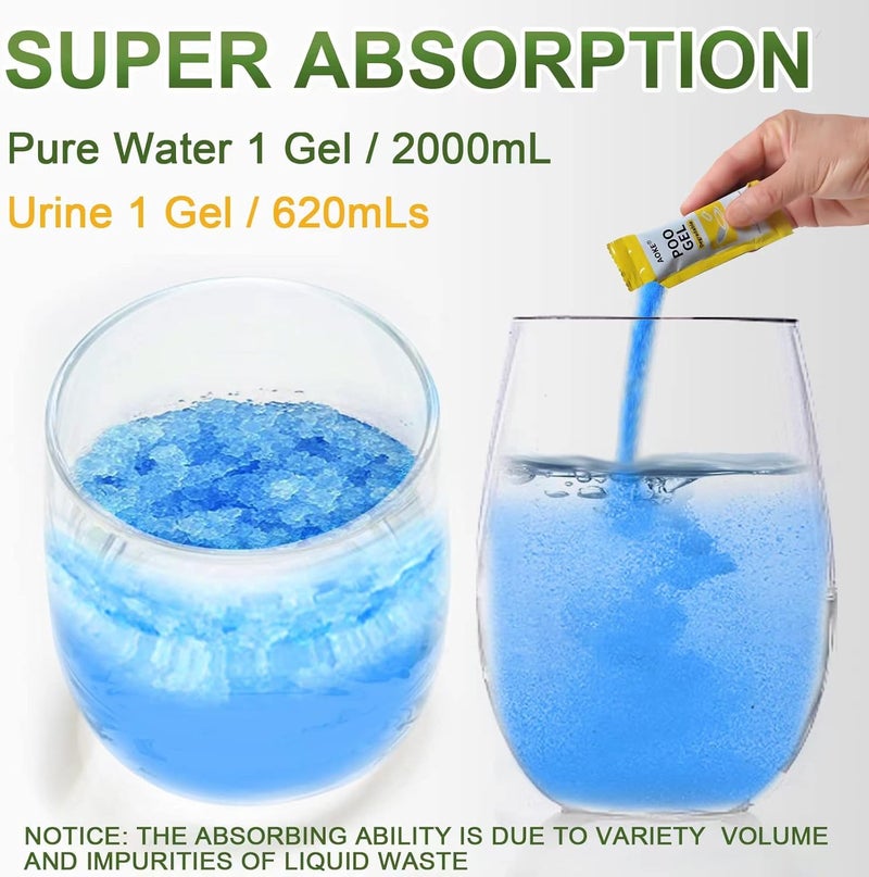 AOKE Portable Toilet Powder, Lemon 100 Pack Poo Gel for Camping Eco Absorbent Gel Liquid Waste Gelling and Deodorizing Powder, Emergency Toilet Waste Treatment for Outdoor Camping Hiking - Image 3